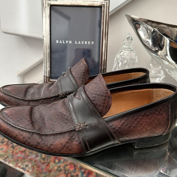 GUCCI HILLARY DIAMANTÉ PENNY LOAFERS DISTRESSED - Picture 2 of 11